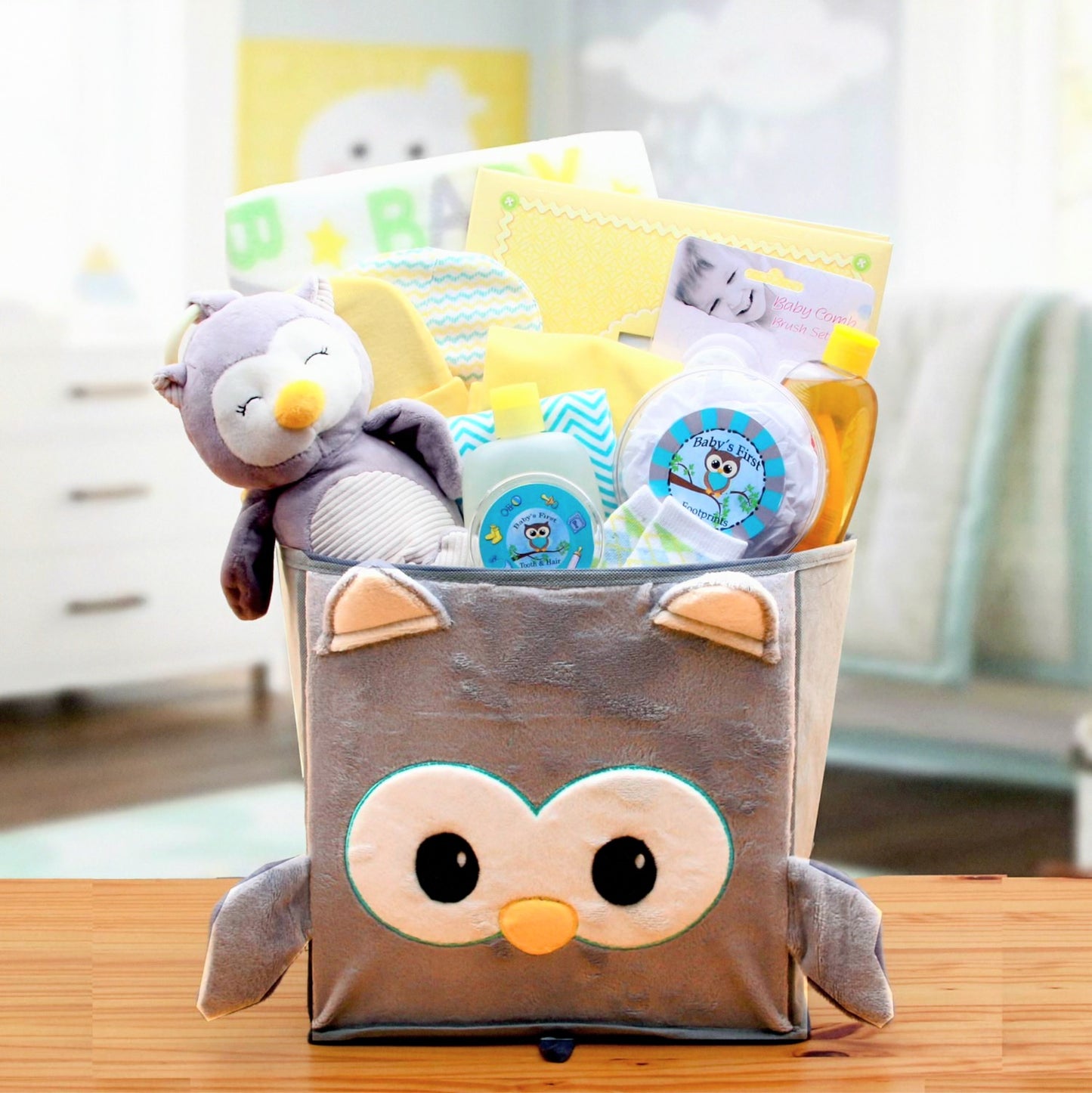 A Little Hoot New Baby Gift Basket
