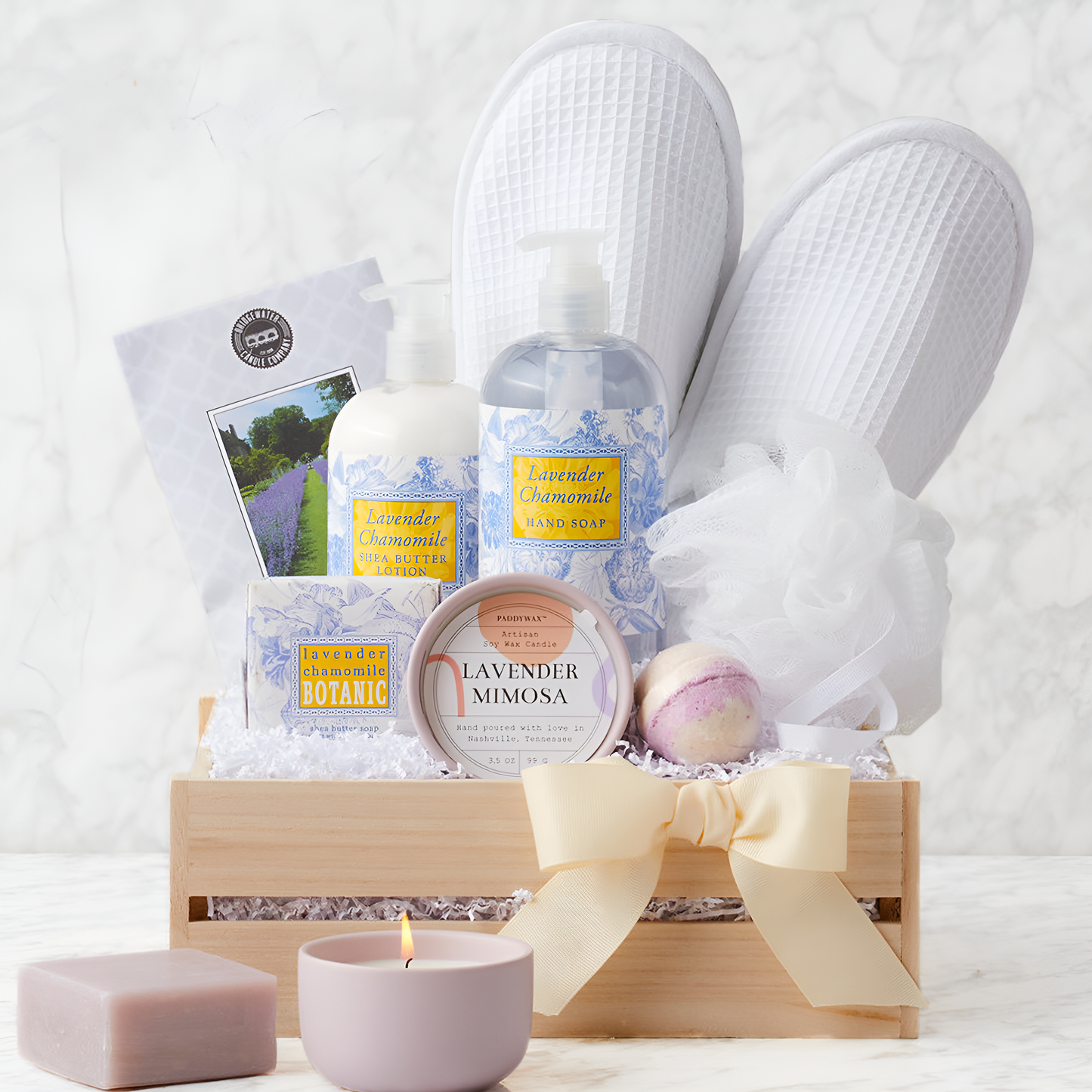 Spa Getaway: Lavender Chamomile Spa Gift Basket