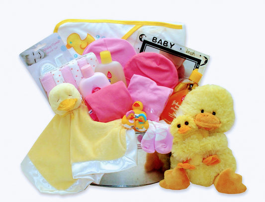 Bath Time Baby New Baby Basket-Pink