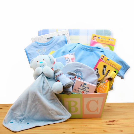 Easy as ABC New Baby Gift Basket - Blue
