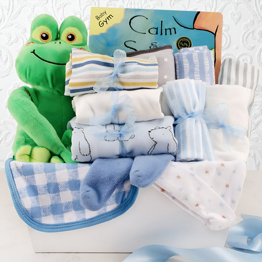 Sweet Beginnings: Baby Boy Gift Basket