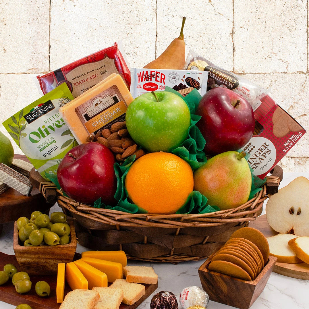 Fresh & Delightful: Fruit and Snacks Gift Basket