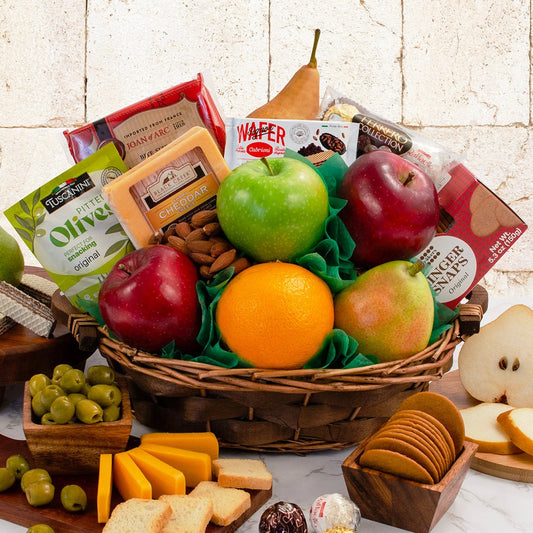 Fresh & Delightful: Fruit and Snacks Gift Basket