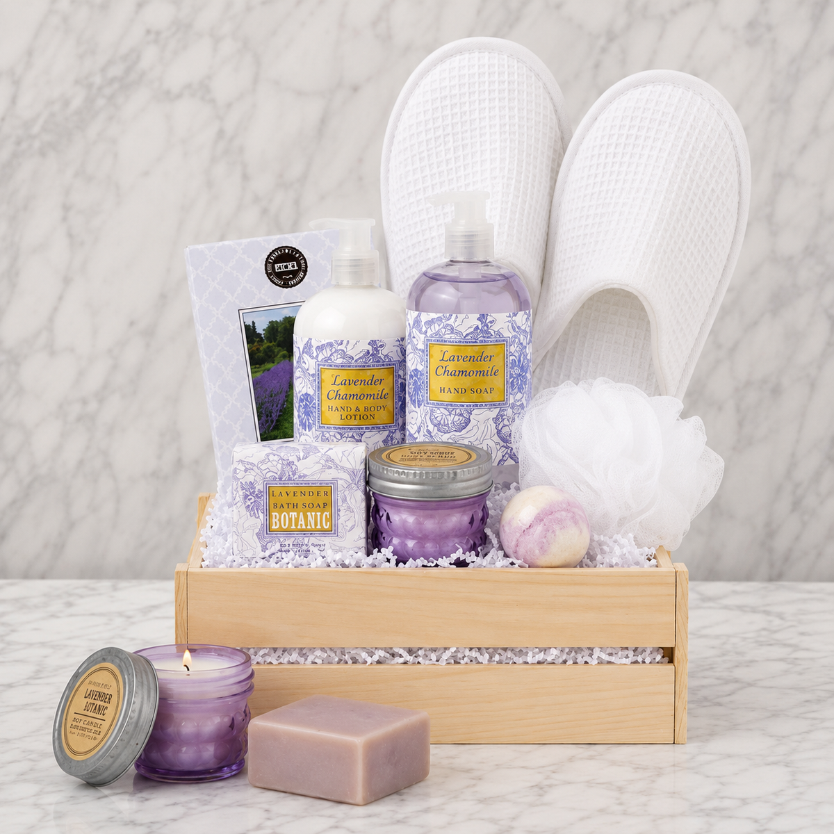 Unwind & Unplug: Lavender Chamomile Spa Gift Basket