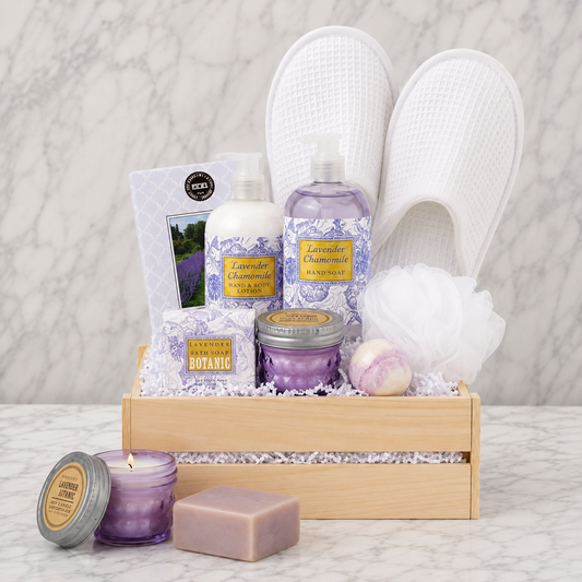 Unwind & Unplug: Lavender Chamomile Spa Gift Basket