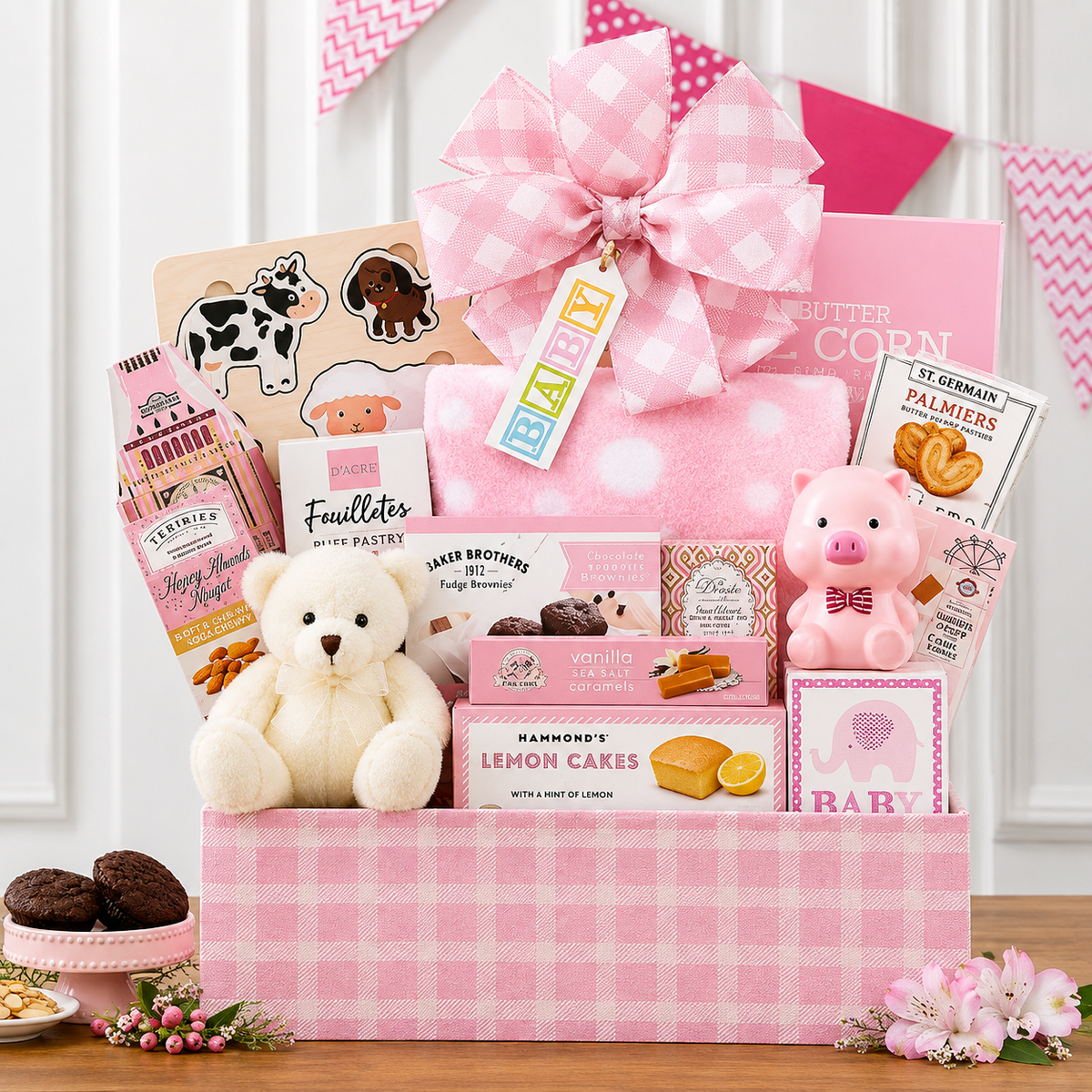 Hello Baby: Baby Girl Gift Basket