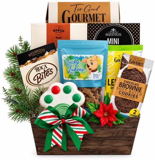 Merry Munch & Wag: Christmas Dog & Owner Gift Basket