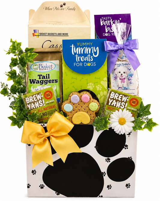 The Pampered Pup: Gourmet Dog Treat Basket