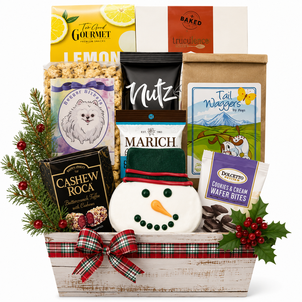Snowy Snacks & Tail Wags: Christmas Dog & Owner Gift Basket