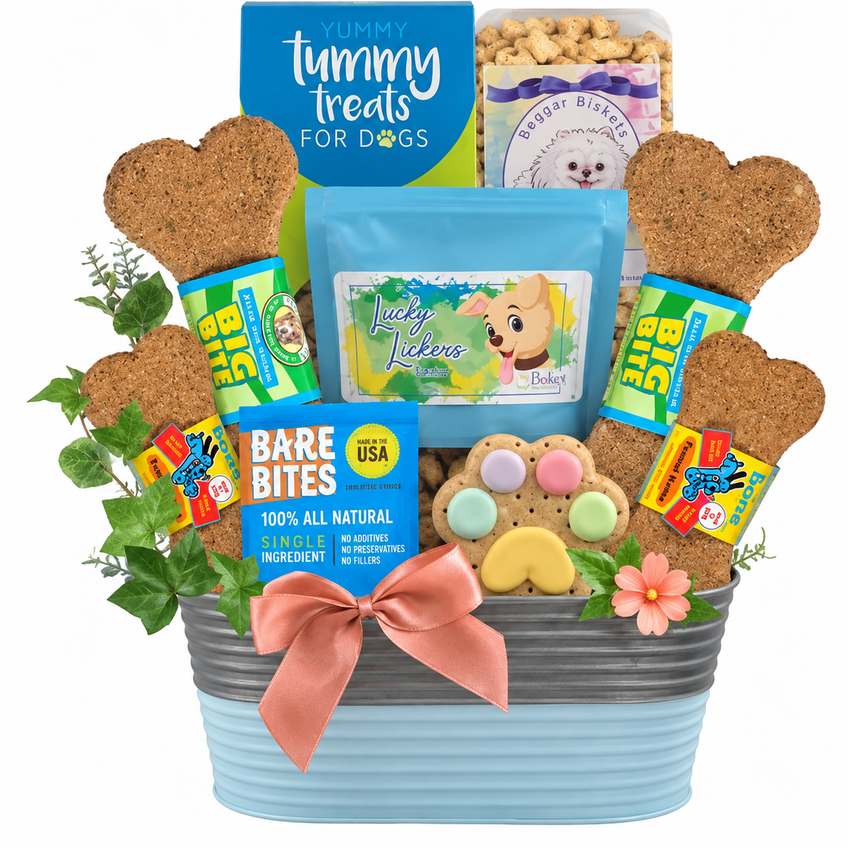 Dreamy Dog Delights: Gourmet Treat Gift Basket
