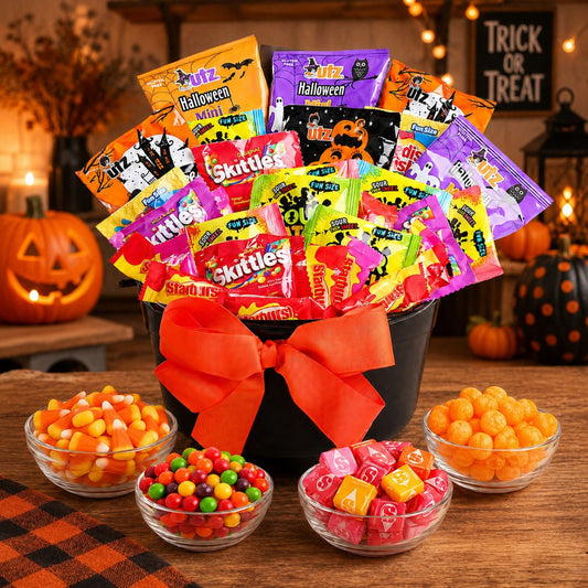 Witch's Cauldron of Treats: Halloween Candy & Snack Gift Basket