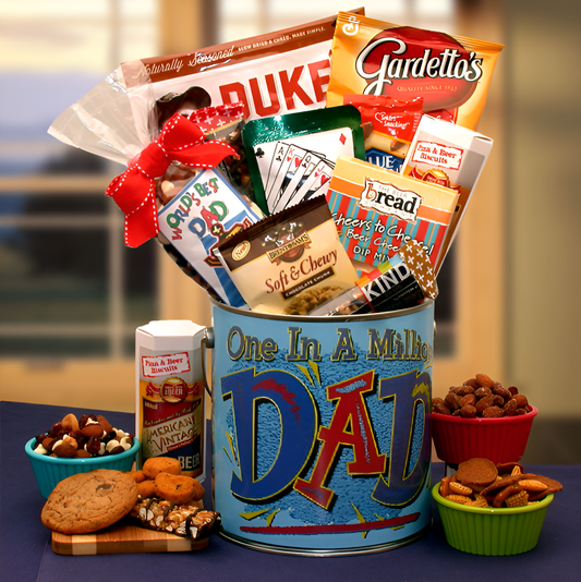 You're One In A Million Dad Premium Snacks & Nuts Gift Pail