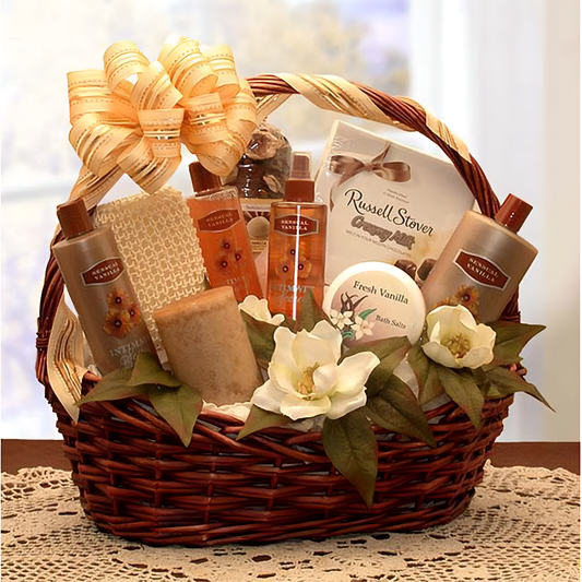 Vanilla Luxuries Bath and Body Basket