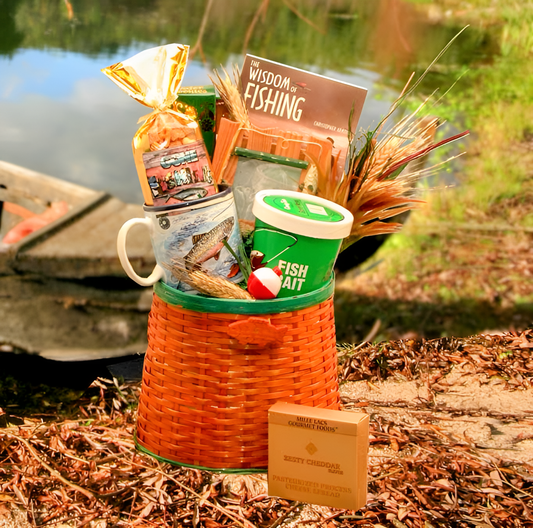 The Fisherman's Fishing Creel Gift Basket