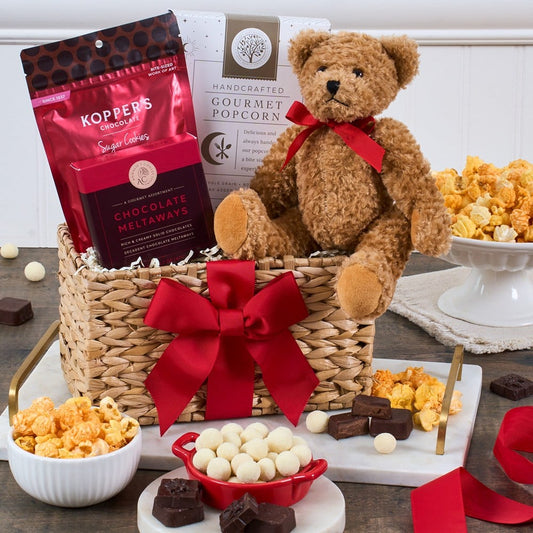 A Hug & Something Sweet: Teddy Bear Gift Basket