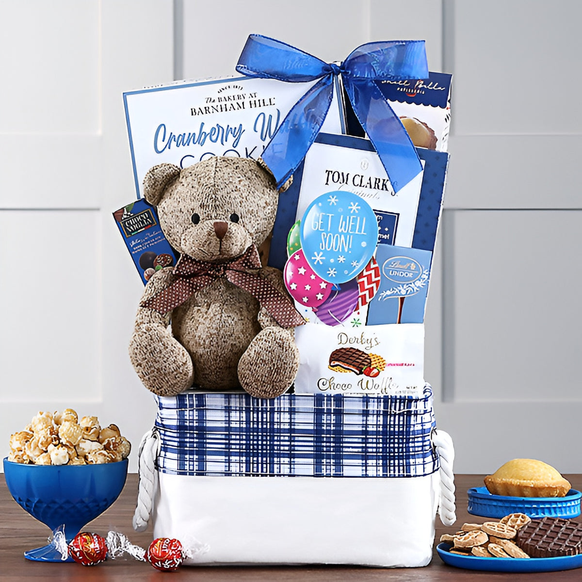 Sending a Smile: Get-Well Bear & Treats Gift Basket