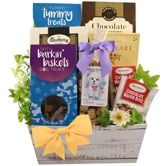 Goodies for Dog & Owner Gift Basket