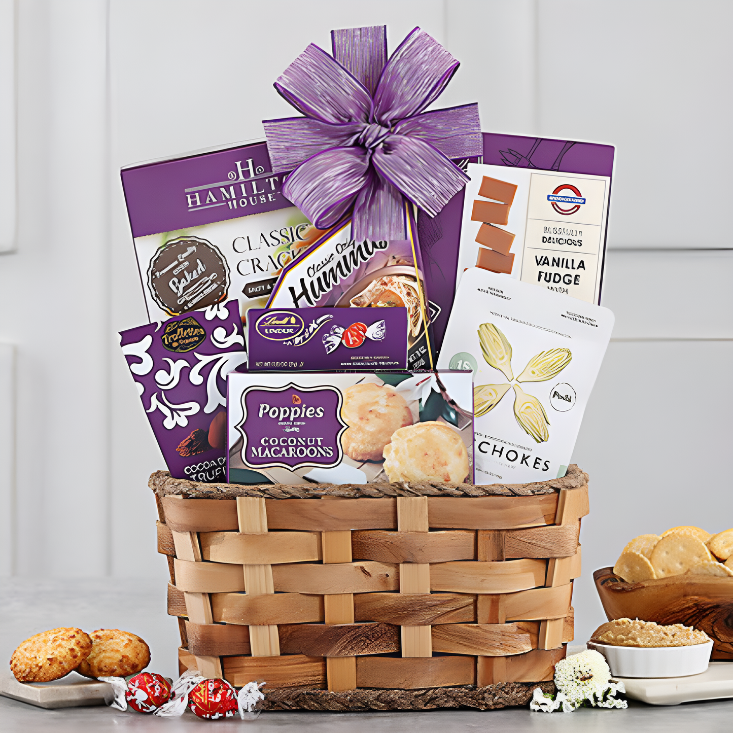 Purple Pleasures: Gourmet Delights Gift Basket