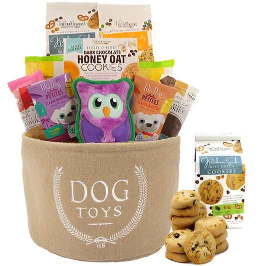 Toy Bin and Treats for Two Dog & Owner Gift