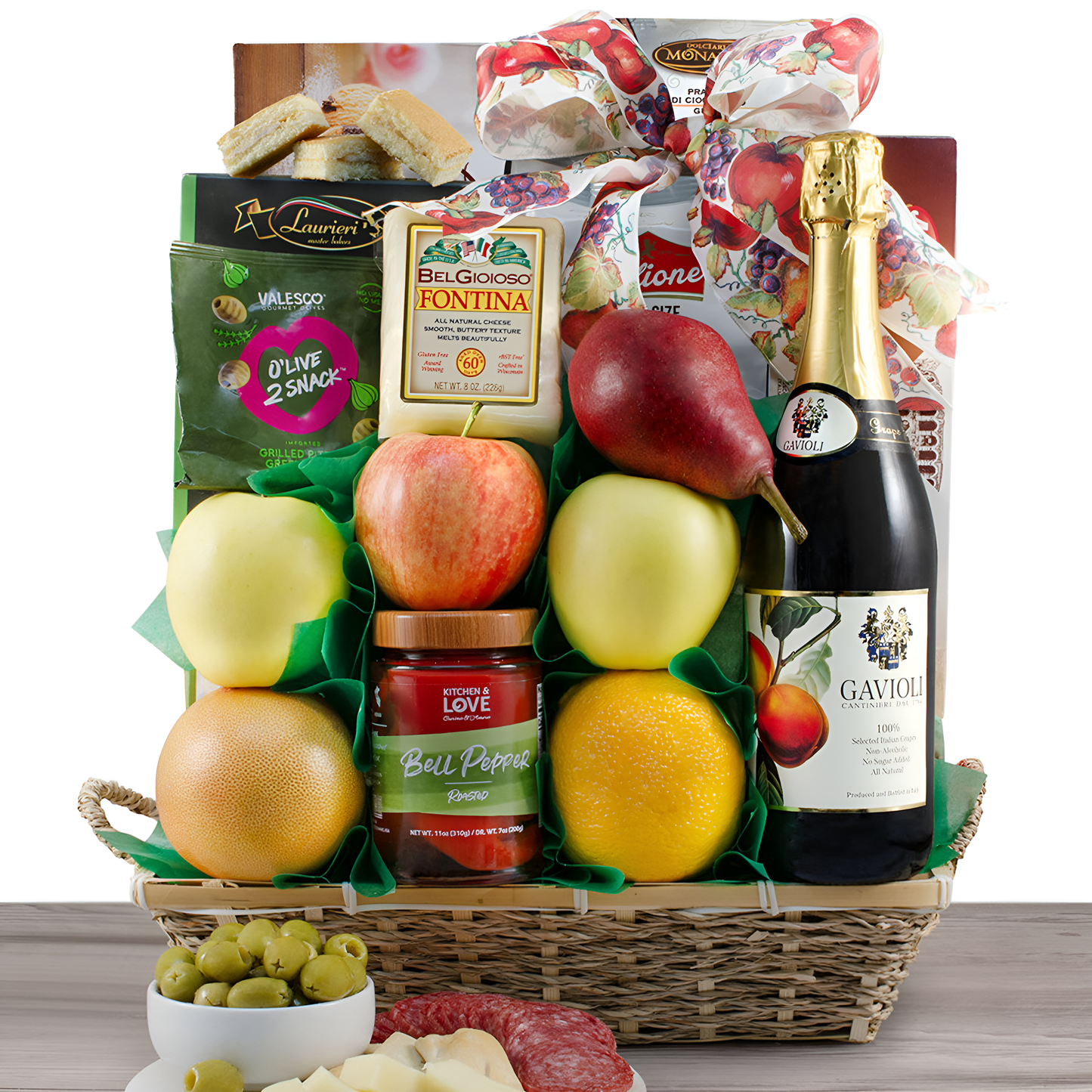 With Deepest Sympathy: Fruit & Snacks Gift Basket